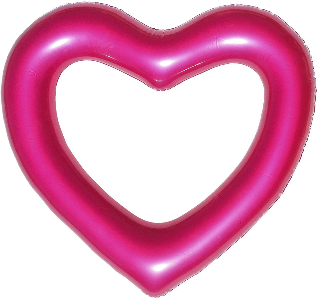 metallic pink heart shape float on white background