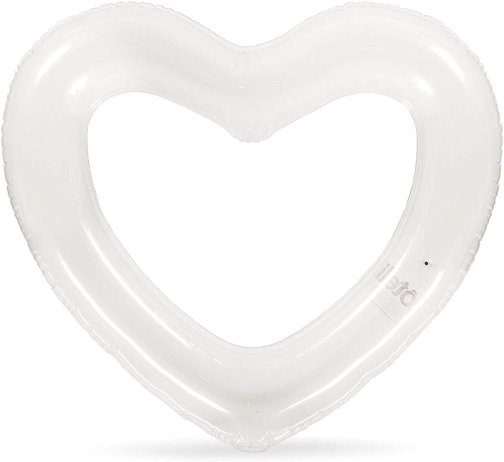 Clear heart pool float on white background